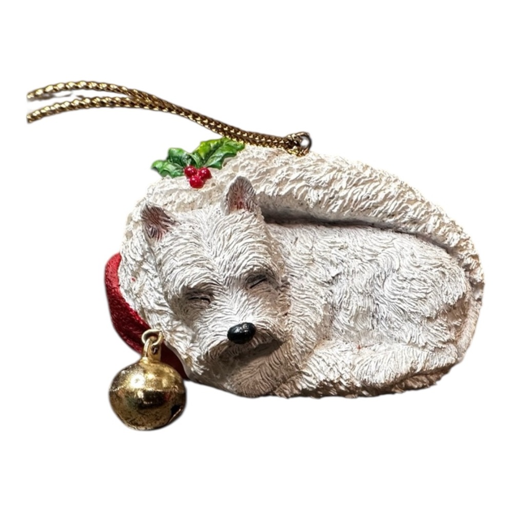 1997 Danbury Mint Westie Wonderland  “Stocking Snooze” West Highland Terrier